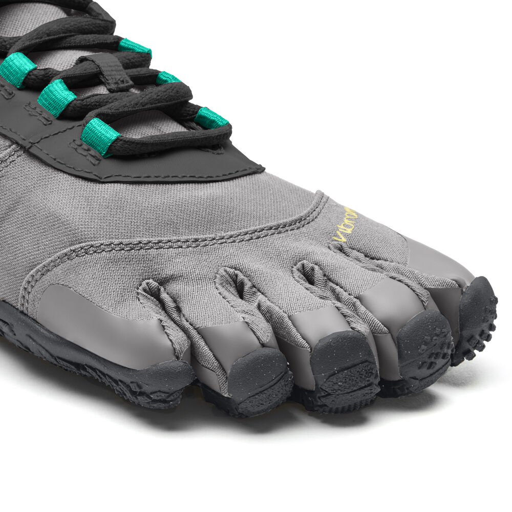 Vibram Five Fingers Womens V-Trek Insulated - Trail Shoes Black/Grey/Green - ACV465207